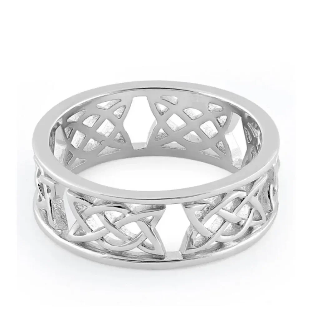 Sterling Silver Celtic Style Band Ring New